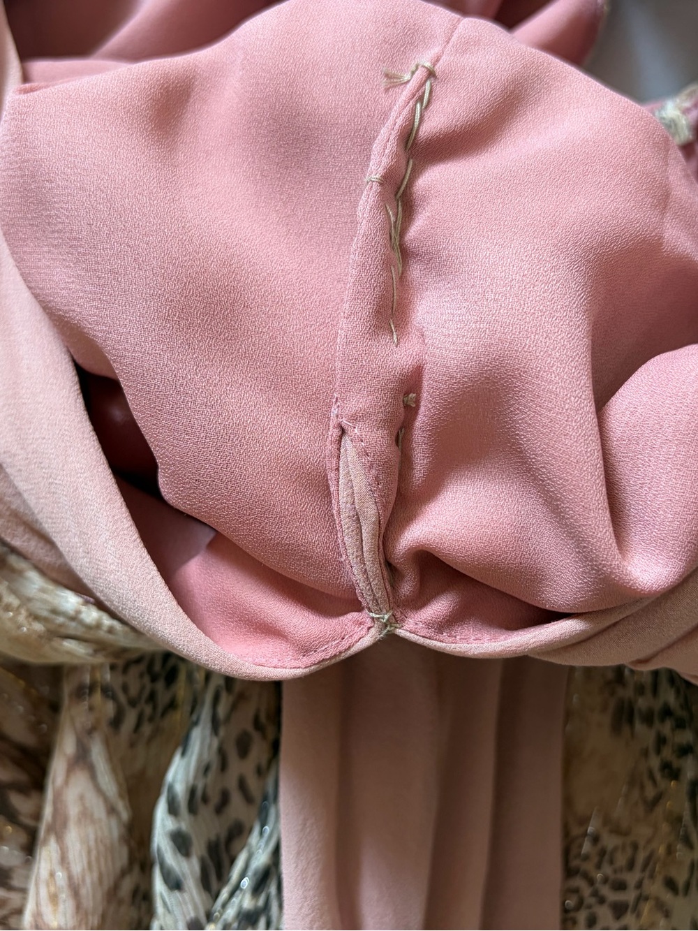 Kay Unger Blush/Gold‎ Beaded Silk Metallic Chiffon Goddess Gown Altered to Sz 4 - Picture 9 of 12